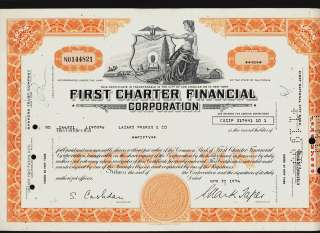 BANK FIRST CHARTER FINANCIAL iss to Lazard Freres  