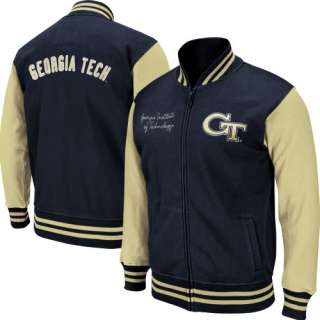 Georgia Tech Yellow Jackets Navy Blue Gold Retro Fleece Jacket  