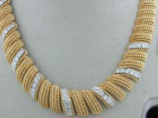 VINTAGE 18K YELLOW GOLD NECKLACE WITH 60 DIAMONDS  