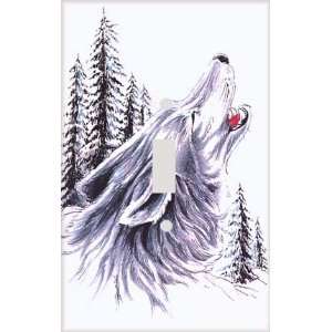 Woodland Howling Wolf Decorative Switchplate Cover: Home 