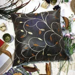  Bettino   [Chocolate Gold Vine] Decorative Pillow Cushion 