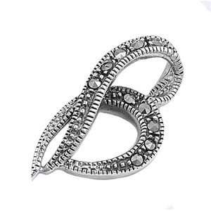  Sterling Silver Marcasite Pendant Jewelry