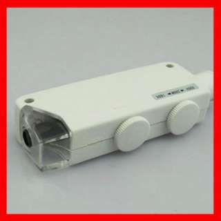 White Mini LED 60X 200X Magnifier Microscope Jeweler Loupe  