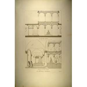  1860 Engraving Rome Palazzo Lante Letarouilly Renaissance 