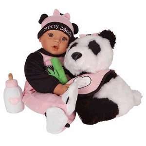   : Plush Panda Bear with a cuddly 18 Baby Doll Hispanic: Toys & Games
