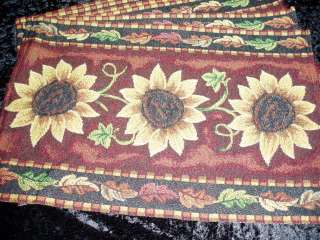 NEW 6 FALL THANKSGIVING HOLIDAY BOLD SUNFLOWER TAPESTRY PLACEMATS 