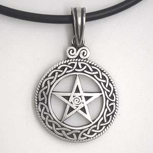 Celtic Pentacle Star Talisman Silver Pewter Pendant  