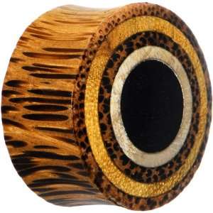  25mm Circle Design Wood Plug Jewelry