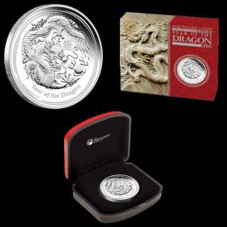 Australia 2012 1$ Year of the Dragon Proof Silver Coin  