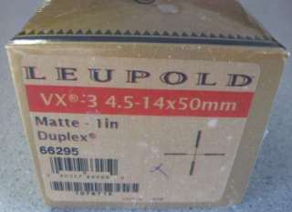 NEW Leupold 66295 VX 3 4.5 14x50mm Rifle Scope Duplex Matte w 