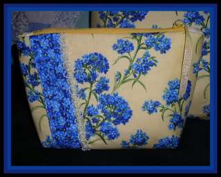 WILDFLOWERs FORGET ME NOT SPRING FLORAL PURSE SET + Matching cosmetic 