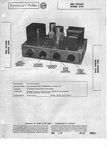 Original Sams Photofact Bell Sound 2199 Manual  