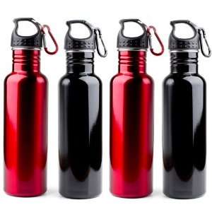 Stainless Steel Reusable Sports Water Bottles    4 Pack Combo Set (2 