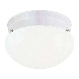   Mushroom Ceiling Fixture, White with White Opal Globe by Westinghouse