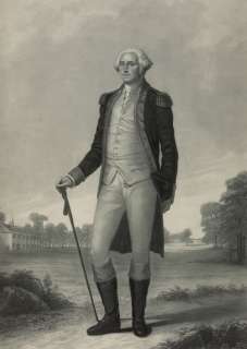   WASHINGTON STANDING WITH SWORD CANE TRENTON PRESIDENT 13X19 PRINT