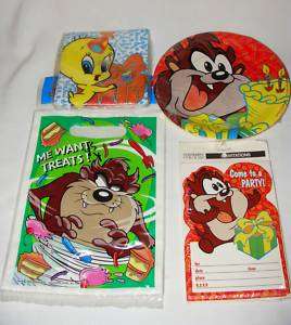 NEW LOONEY TUNES ~TAZ~~ SET x 8 GUEST PARTY SUPPLIES  