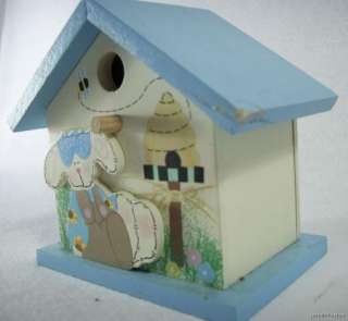 New Easter Spring Bunny Birdhouse Craft Decor Set 3 + 1  