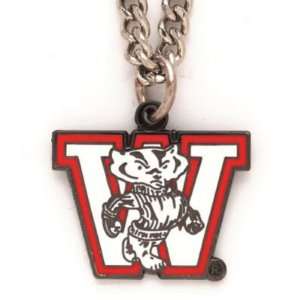    WISCONSIN BADGERS OFFICIAL LOGO NECKLACE: Sports & Outdoors