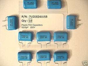 10 pcs of Plastic Film Capacitors 820000pF(0.82uF) 250V  