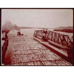  Winona,Minn.,log raft passing drawbridge: Home & Kitchen