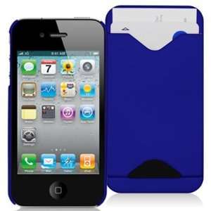  iPhone 4   Blue Credit Card ID Rubberized Hard Plastic 