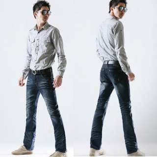 R178B Mens Slim Fit Boot Cut Jeans Denims 28~32 Pants Korea vintage 