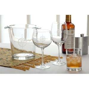    Compass Rose Set Of 4 Balloon Wine Goblets: Kitchen & Dining