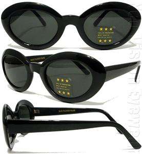 Round Cat Eye Smoke Sunglasses Vintage Style Black 286  
