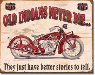 Indian Motorcycles  Better Stories Tin Metal Sign  