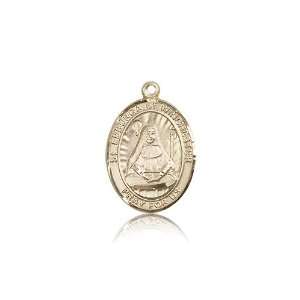  14kt Gold St. Saint Edburga of Winchester Medal 3/4 x 1/2 