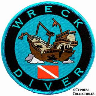 WRECK DIVER iron on DIVE PATCH   SCUBA DIVING shipwreck  