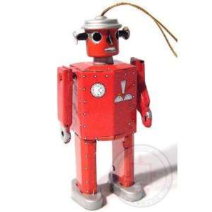    Atomic Robot Ornament Christmas Red  Tin Toy Toys & Games