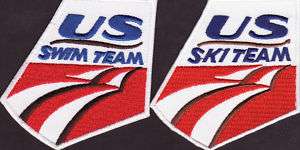 US Olympic Swim & Ski Team 3 Iron On 2 Patch Lot  