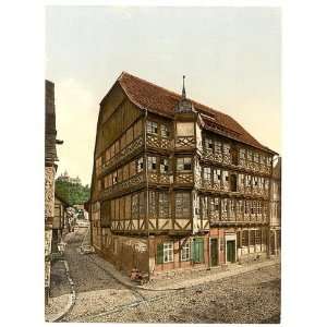 Photochrom Reprint of Old town hall and castle, Wernigerode, Hartz 