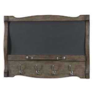   , Chalkboard Mirror Solid Wood Construction Finished In A Smokey Gray