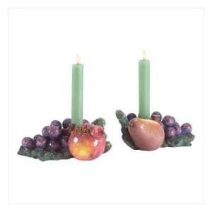 Faux Fruit Style Candleholder Set of 2
