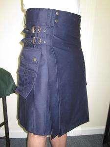 NAVY BLUE UTILITY CARGO MODERN Kilt Waist Sizes 30   52  