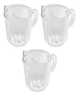 Crestware 3 Pack CLEAR PLASTIC PITCHERS 32 Ounce / Oz. Capacity Brand 
