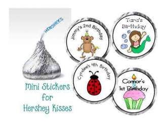 324 Mini ROUND Party Favor Candy STICKERS Hershey Kiss  