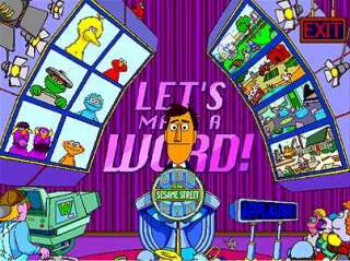 Sesame Street Lets Make a Word PC CD kids game show  