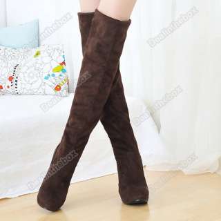 Womens Shoes Over the Knee Thigh Stretchy High Heels Boot Four Size 