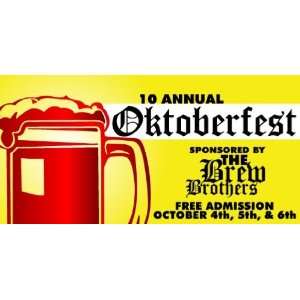  3x6 Vinyl Banner   Oktoberfest Beer Vector Beer Stein 