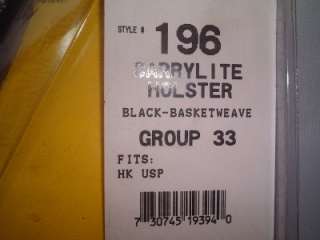 Holster H&K USP9mm/357 sig/40 s&w Black Basket Weave  
