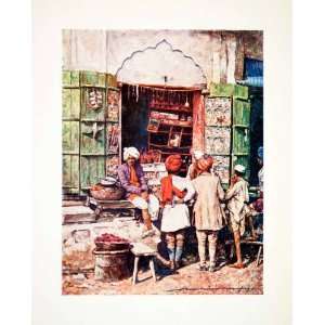 Print Popular Stall India Marketplace Cityscape Indigenous Menpes Art 