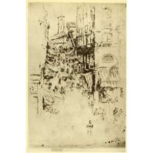 Print James Abbott McNeill Whistler Etching Art Rialto Italy Cityscape 