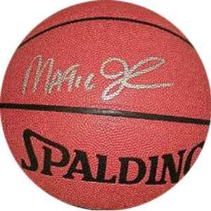 : Larry Bird and Magic Johnson Dual Autographed Spalding Outdoor NBA 