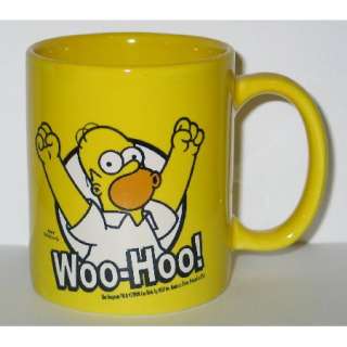 The Simpsons Homer Saying Woo Hoo! Illustrated Ceramic Coffee Mug, NEW 