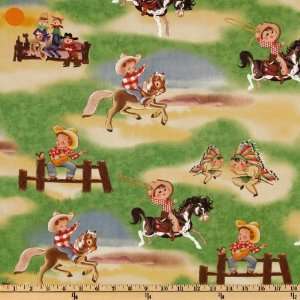  44 Wide Rocking Horse Ranch Cowboys & Indians Multi 