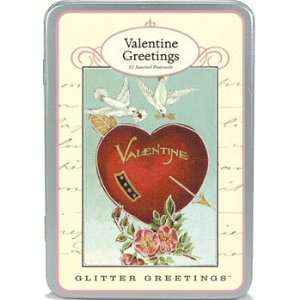  Cavallini & Co. Glitter Greetings Postcard Set Valentine 