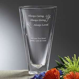  Engraved Crystal Flower Vase   Always Loved: Home 